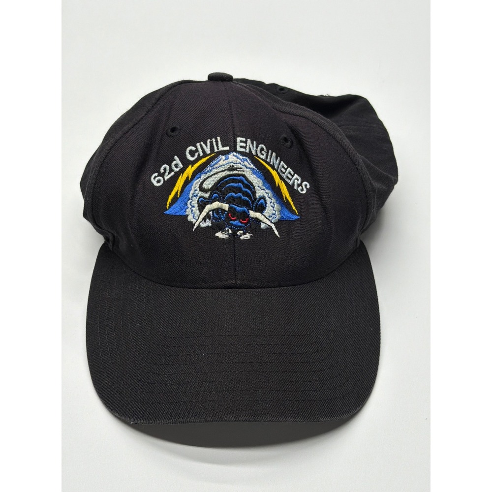 Richardson 512 Black‎ 62d Civil Engineers Snapback Hat Mens Med-Lg Military Cap